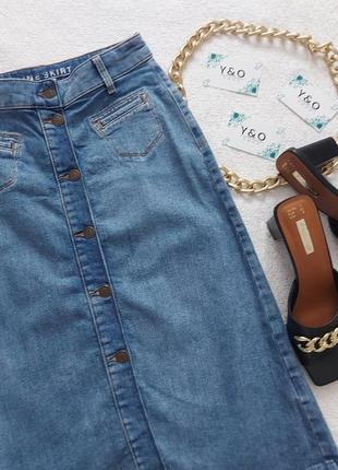 Очень крутая трендовая качественная меди джинсовая юбка в идеальном состоянии🖤m&amp;s🖤2 фото