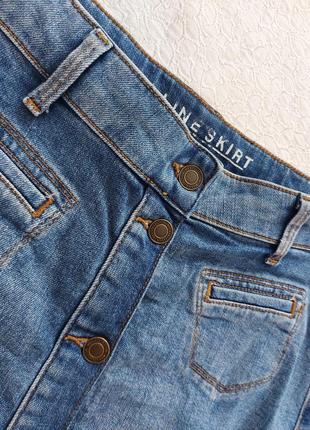Очень крутая трендовая качественная меди джинсовая юбка в идеальном состоянии🖤m&amp;s🖤4 фото
