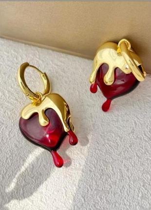 Стильные серьги  в форме 💕  сердца в стиле bodega veneta 2