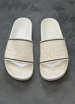 Жіночі шльопанці guess, капці білі, сандалі, сланці гумові, розмір 39, устілка на 25 см.