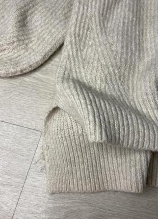 Вязаный женский свитер с шерстью (по бокам разрезы )5 фото