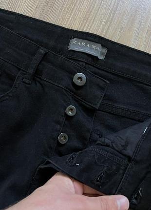 Мужские рваные стрейч слим джинсы zara man5 фото