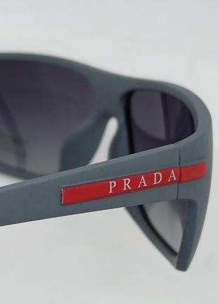 Окуляри в стилі prada чоловічі сонцезахисні в сірій матовій оправі поляризовані9 фото