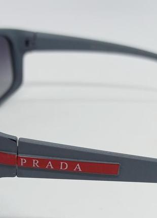 Окуляри в стилі prada чоловічі сонцезахисні в сірій матовій оправі поляризовані4 фото