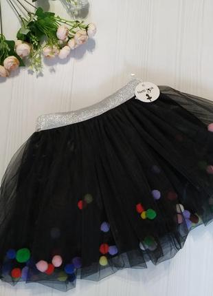 Фатинова спідничка, фатиновая юбка, юбка с помпонами2 фото