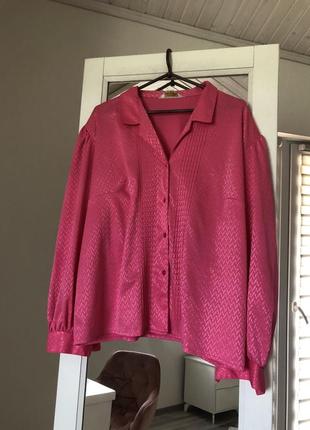 Яркая розовая женская рубашка xl-xl 50 р5 фото