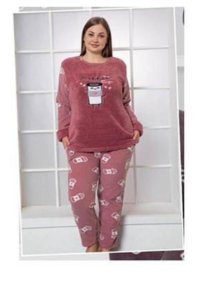 (комплект для сна - пижама,  пижама флисовая женская теплая1 фото