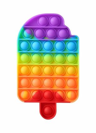 Игра pop it силиконовый антистресс мороженое разноцветное радуга 10,5 х 18 х 1,6 см3 фото
