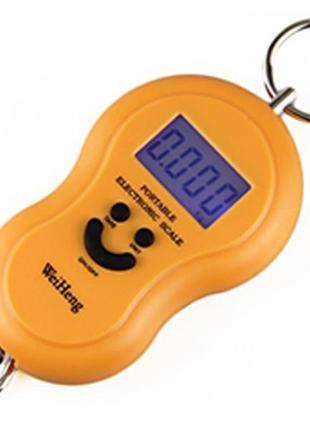 Весы электронные безмен кантер до 50 кг точность 10гр ukc smile оранжевый