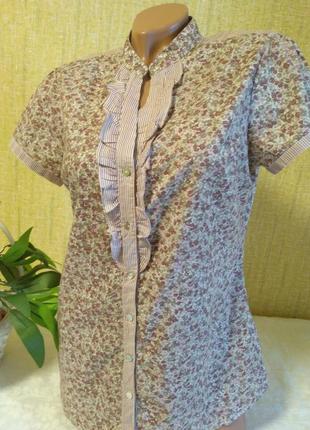 Хлопковая блуза  в принт