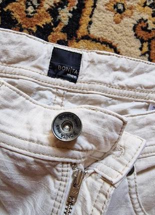 Брендові фірмові німецькі демісезонні лляні стрейчеві брюки bonita, розмір 34-36/32.6 фото