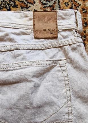 Брендові фірмові німецькі демісезонні лляні стрейчеві брюки bonita, розмір 34-36/32.4 фото