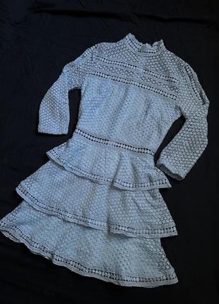 Гіпюрова сукня з воланами3 фото