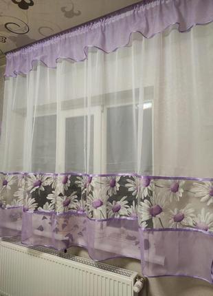 Готовая короткая пошитая штора тюль занавеска гардина арка в кухню веранду гостинную коридор спальню1 фото