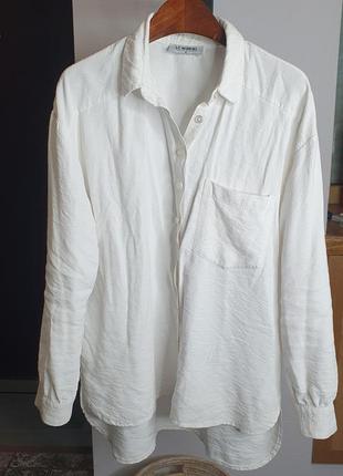 Белая натуральная хлопковая рубашка-рубашка s-m