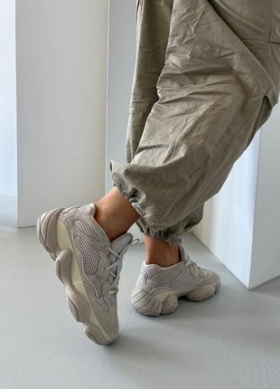 Adidas yeezy 500 bone premium кроссовки женские, замшевые