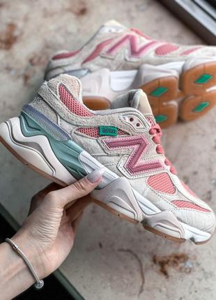 Женские кроссовки new balance 9060 joe freshgoods inside voices penny cookie pink / smb