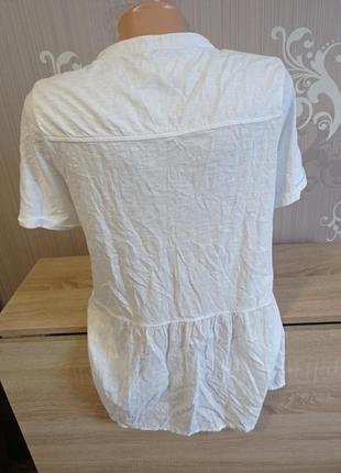 Натуральная трикотажная блуза футболка на пуговицах4 фото