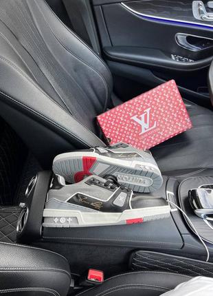 Кросівки в стиле louis vuitton trainer grey/black5 фото