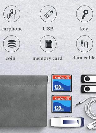 Защитный водонепроницаемый черный чехол кошелек для наушников флешки