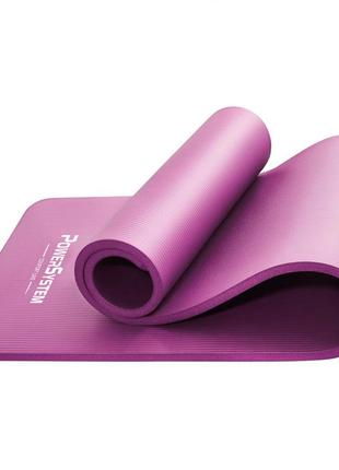 Килимок тренувальний для йоги та фітнесу power system ps-4017 nbr fitness yoga mat plus pink (180х61х1) ve-333 фото