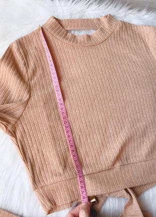 Бежевий топ лонгслів 6