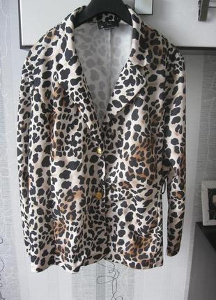 Супербатальный жакет пиджак куртка пог поб 65 леопардовый принт 24