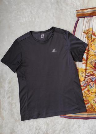 Чоловіча чорна спортивна футболка перфорована з вентиляцією kalenji3 фото