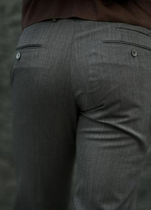 Классические люкс брюки брюки pt01 traveller slim fit gray cotton blend stretch dress pants10 фото