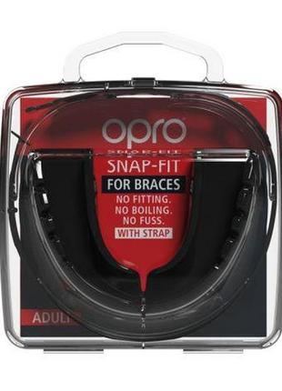 Капа для боксу захисна боксерський захист для єдиноборств opro snap-fit for braces black  ku-222 фото