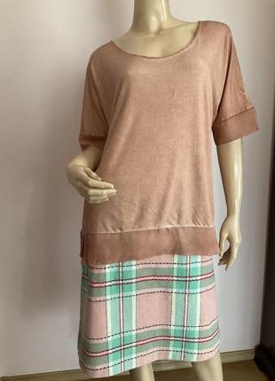 Вискозная комбинированная блузка/l/brend eksept