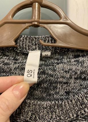 Удлиненный оверсайз свитер с карманами, платье из хлопка q\s2 фото