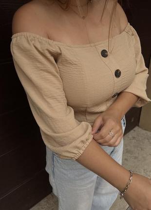 Блуза со спущенными плечами1 фото