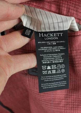 Лляний люкс піджак блейзер hackett linen/wool pow red blazer jacket8 фото