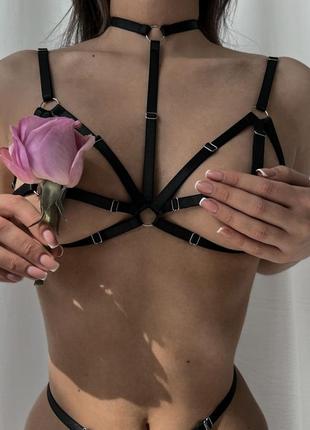 Контурное белье портупея, сексуальное белье контуры лиф и трусики, обольстительное портупея