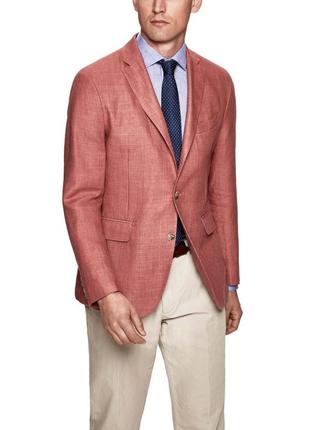 Льняной люкс пиджак блейзер hackett linen/wool pow red blazer jacket