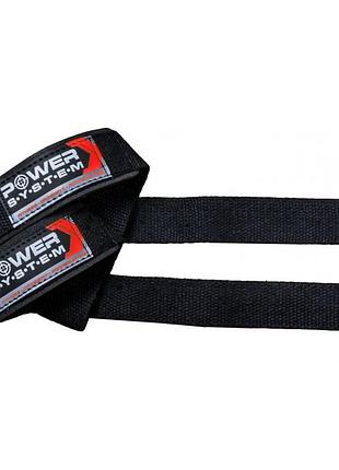 Лямки для тяги спортивні тренувальні кистьові ремені power system ps-3400 power straps black/red ve-33