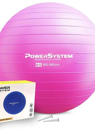 Мяч фитбол спортивный тренировочный для фитнеса power system ps-4012 ø65 cm pro gymball pink ve-33