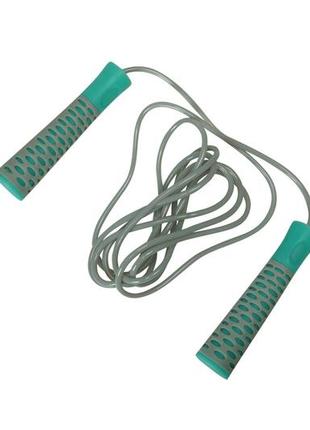 Скакалка тренировочная спортивная powerplay 4206 jump rope pro+ серо-мятная (2,75m.) ve-335 фото