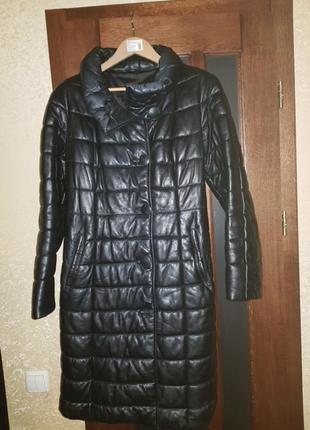 Пальто кожанное