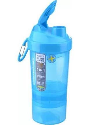 Пляшка шейкер спортивна універсальна для спортзалу smartshake original2go 600ml neon blue (original) ve-336 фото