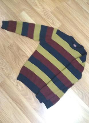 Мужской полосатый свитер шерстяной1 фото