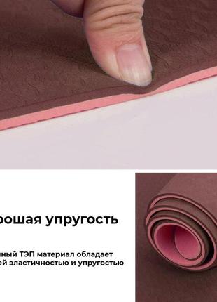 Килимок для йоги та фітнесу power system ps-4060 tpe yoga mat premium purple (183х61х0.6)6 фото