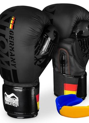 Боксерские перчатки спортивные тренировочные для бокса phantom germany black 12 унций (капа в подарок) ve-33