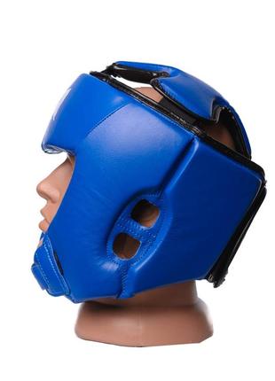 Боксерський шолом турнірний тренувальний спортивний для бокса powerplay синій m ve-334 фото