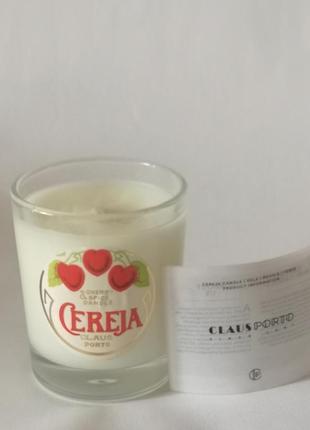 Claus porto cereja cherry &amp; spice scented candle ароматизована свічка, 70 г.2 фото