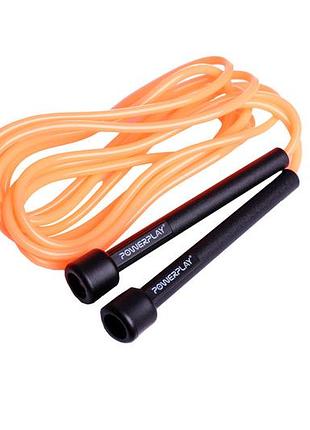 Скакалка тренувальна спортивна powerplay 4201 basic jump rope помаранчева (2,8m.) ve-33