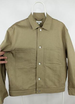 Джинсова куртка cos relaxed fit two-pocket jacket in beige2 фото