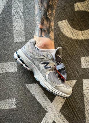 New balance 2002r "grey brown pouch" кроссовки замш,текстиль