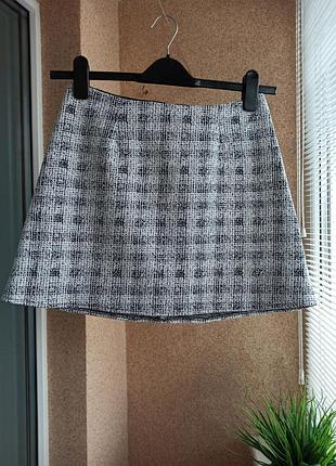 Стильна спідниця трикотажна міні трапецією2 фото